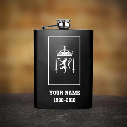 Personalized Norway Soldier/Veterans With Rank Year And Name Steel Flask - 2009230001