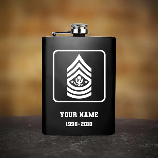 Personalized US Soldier/Veterans With Rank Year And Name Steel Flask - 2009230001