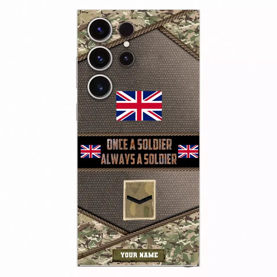 Personalized United Kingdom Soldier/Veterans With Rank And Name Phone Case Printed - 2309230001