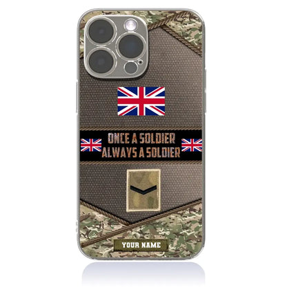 Personalized United Kingdom Soldier/Veterans With Rank And Name Phone Case Printed - 2309230001