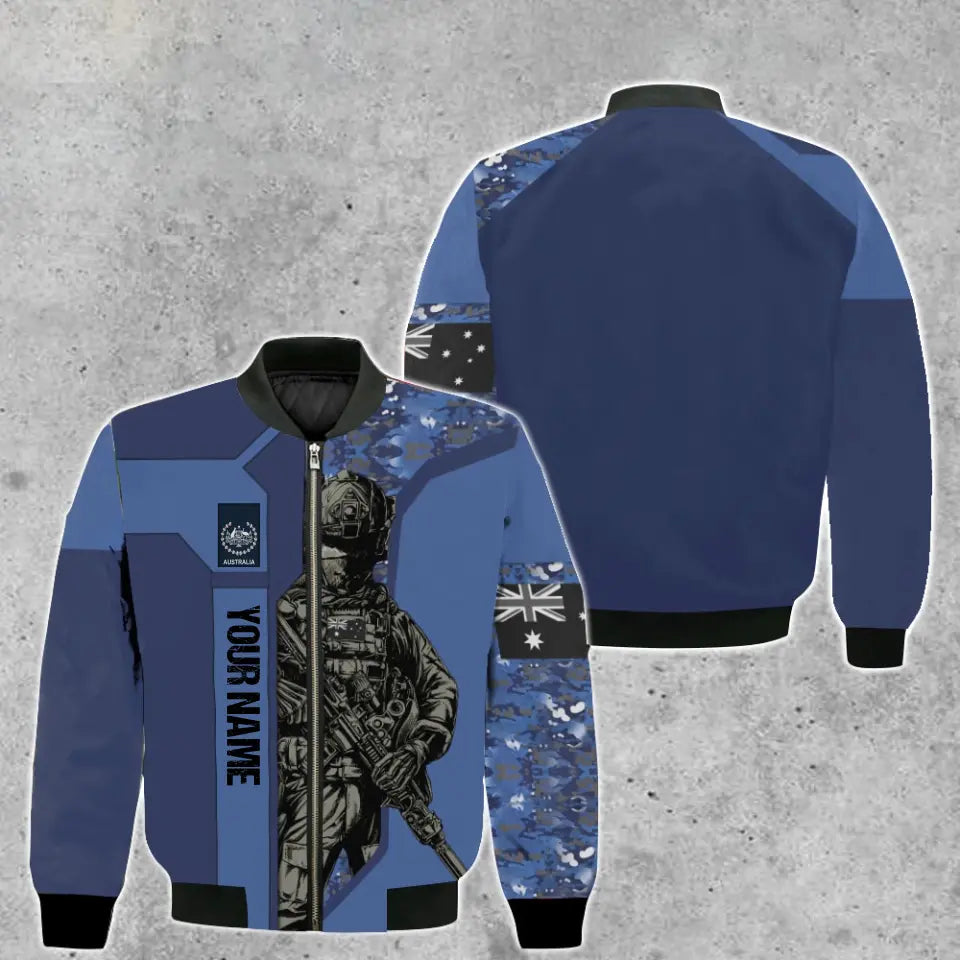 Personalized Australia Soldier/ Veteran Camo With Name And Rank Bomber Jacket 3D Printed - 1909230001