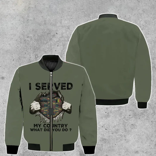 Personalized Belgium Soldier/ Veteran Camo With Name And Rank Bomber Jacket 3D Printed - 2509230001