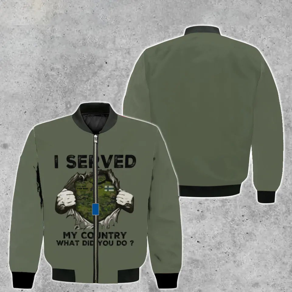 Personalized Finland Soldier/ Veteran Camo With Name And Rank Bomber Jacket 3D Printed - 2509230001