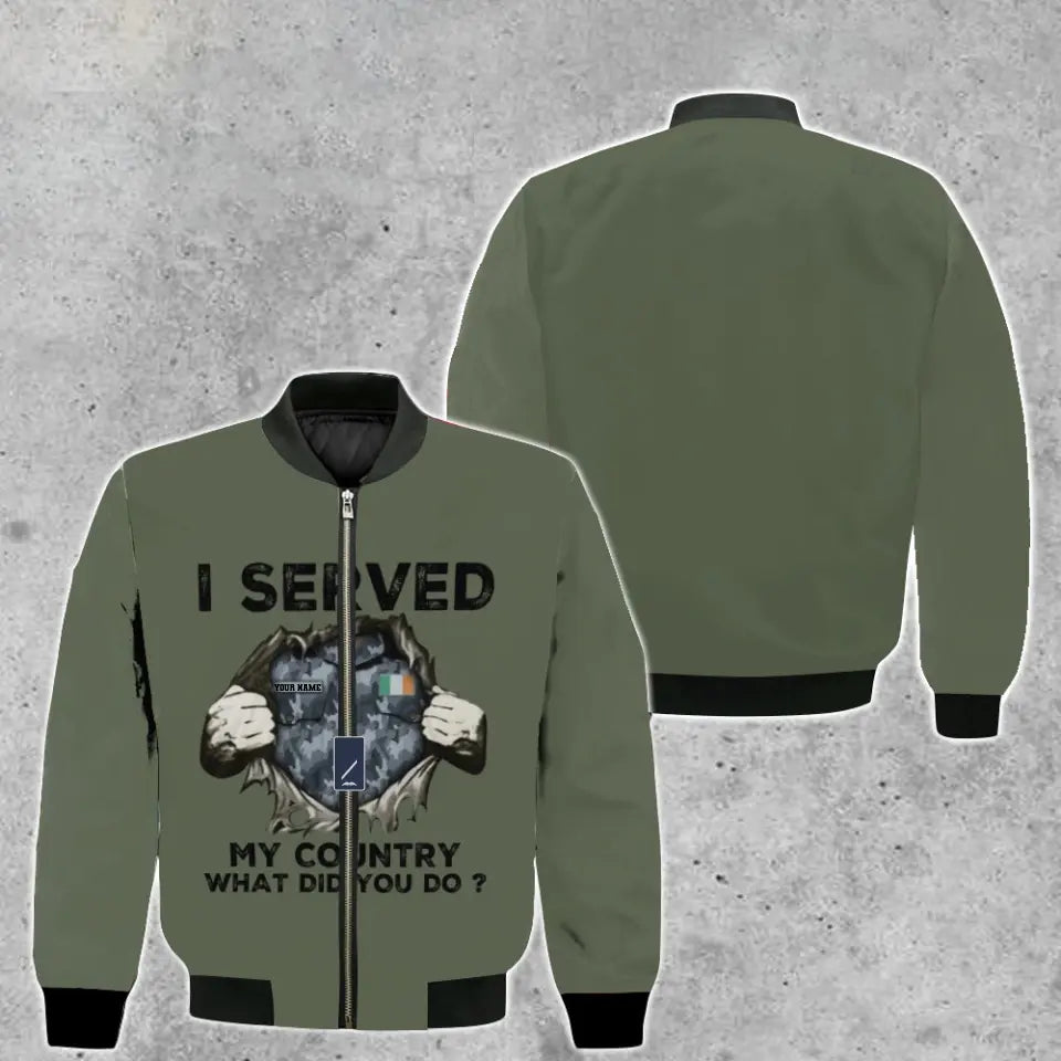 Personalized Ireland Soldier/ Veteran Camo With Name And Rank Bomber Jacket 3D Printed - 2509230001