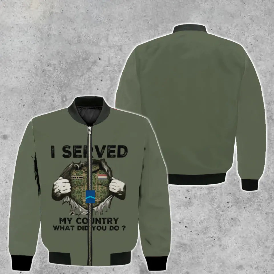 Personalized Netherlands Soldier/ Veteran Camo With Name And Rank Bomber Jacket 3D Printed - 2509230001