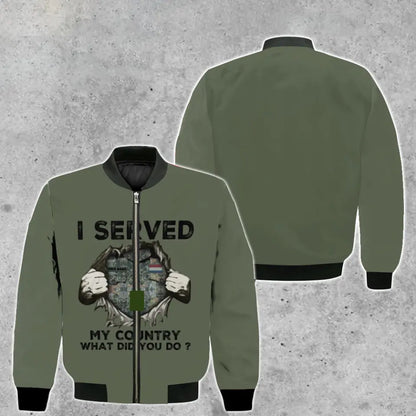 Personalized Netherlands Soldier/ Veteran Camo With Name And Rank Bomber Jacket 3D Printed - 2509230001