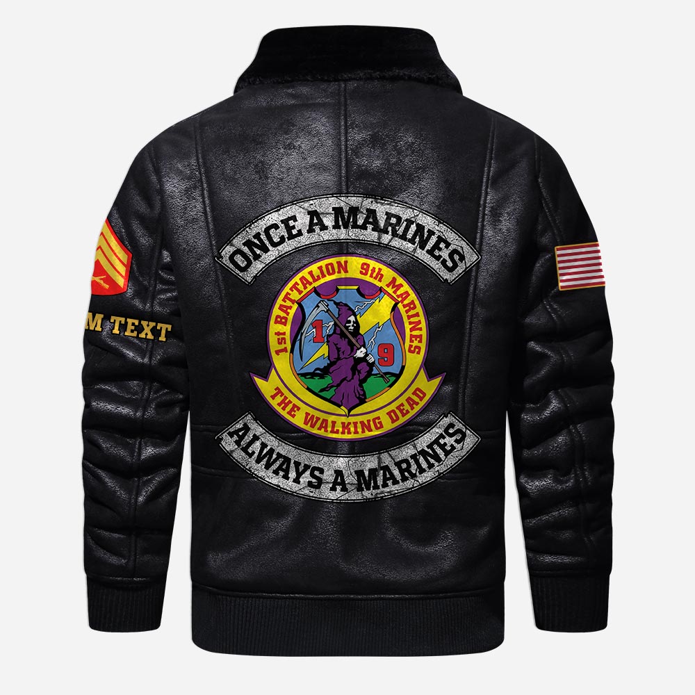 US Military - Marine Battalion - Leather Jacket For Veterans