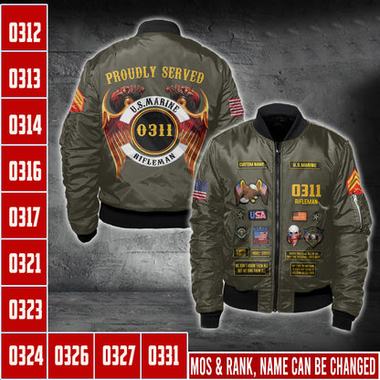 US Military – Marine MOS All Over Print Bomber Jacket