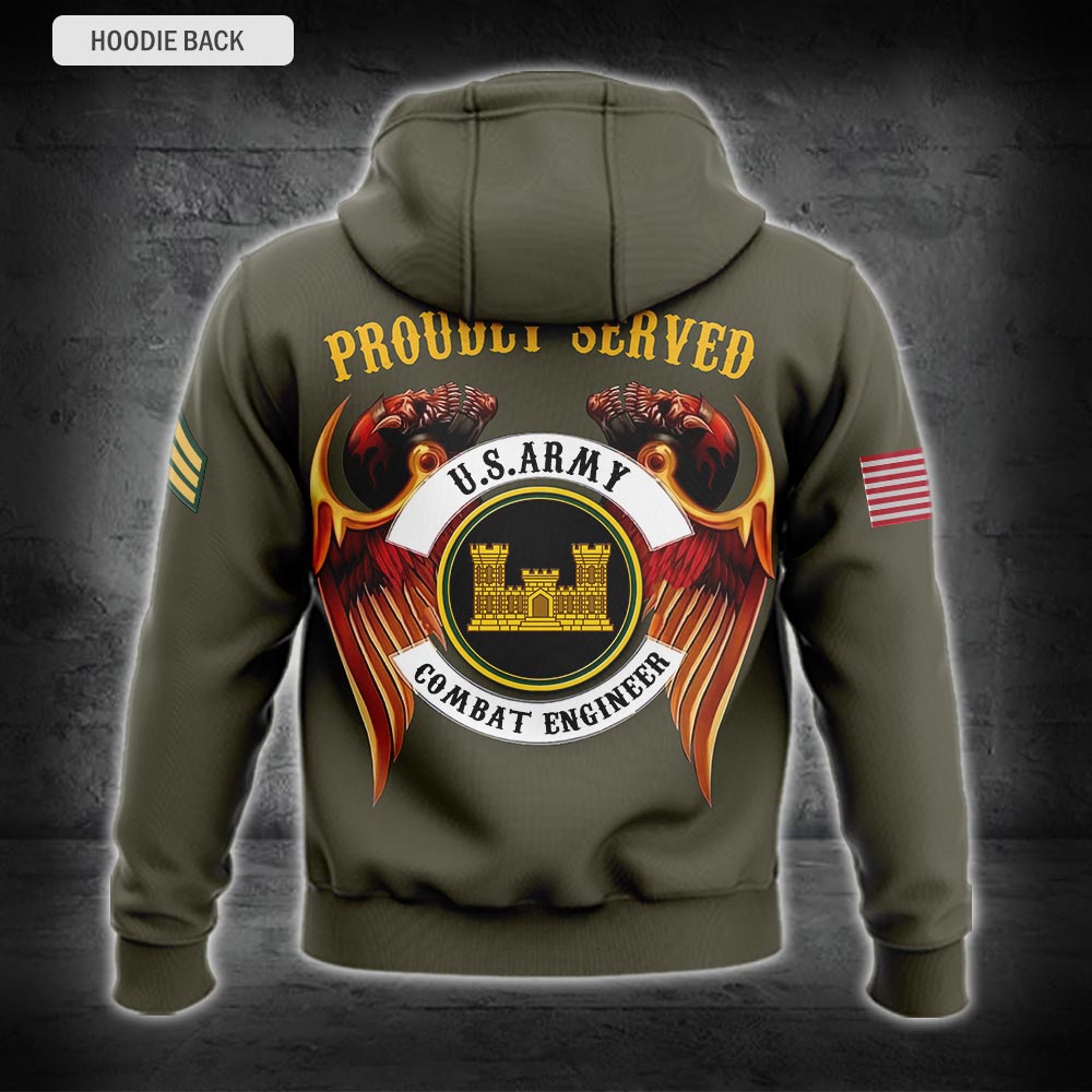 US Militär – Army Branch Kapuzenpullover mit durchgehendem Print