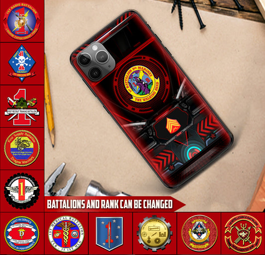 Personalized US Military - Marine Battalion Phone Case Printed