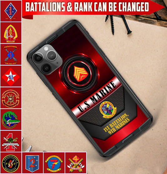 Personalized US Military - Marine Battalion Phone Case Printed