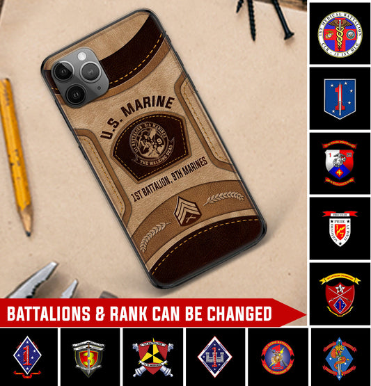 Personalized US Military - Marine Battalion Phone Case Printed