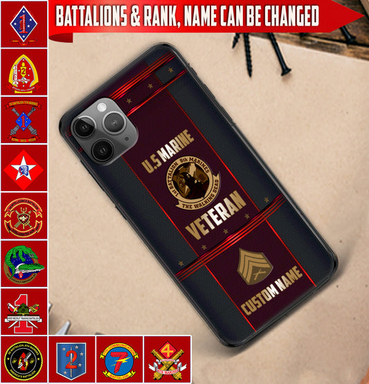 Personalized US Military - Marine Battalion Phone Case Printed