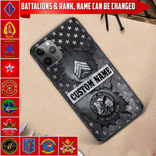 Personalized US Military - Marine Battalion Phone Case Printed