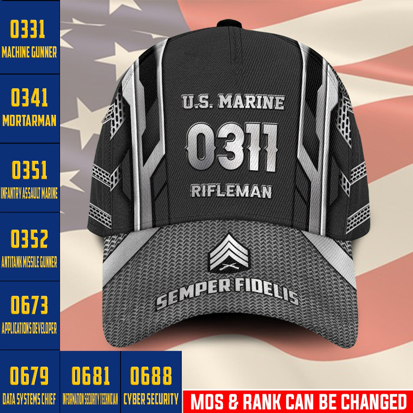 US Militär – Marine MOS All Over Print Cap