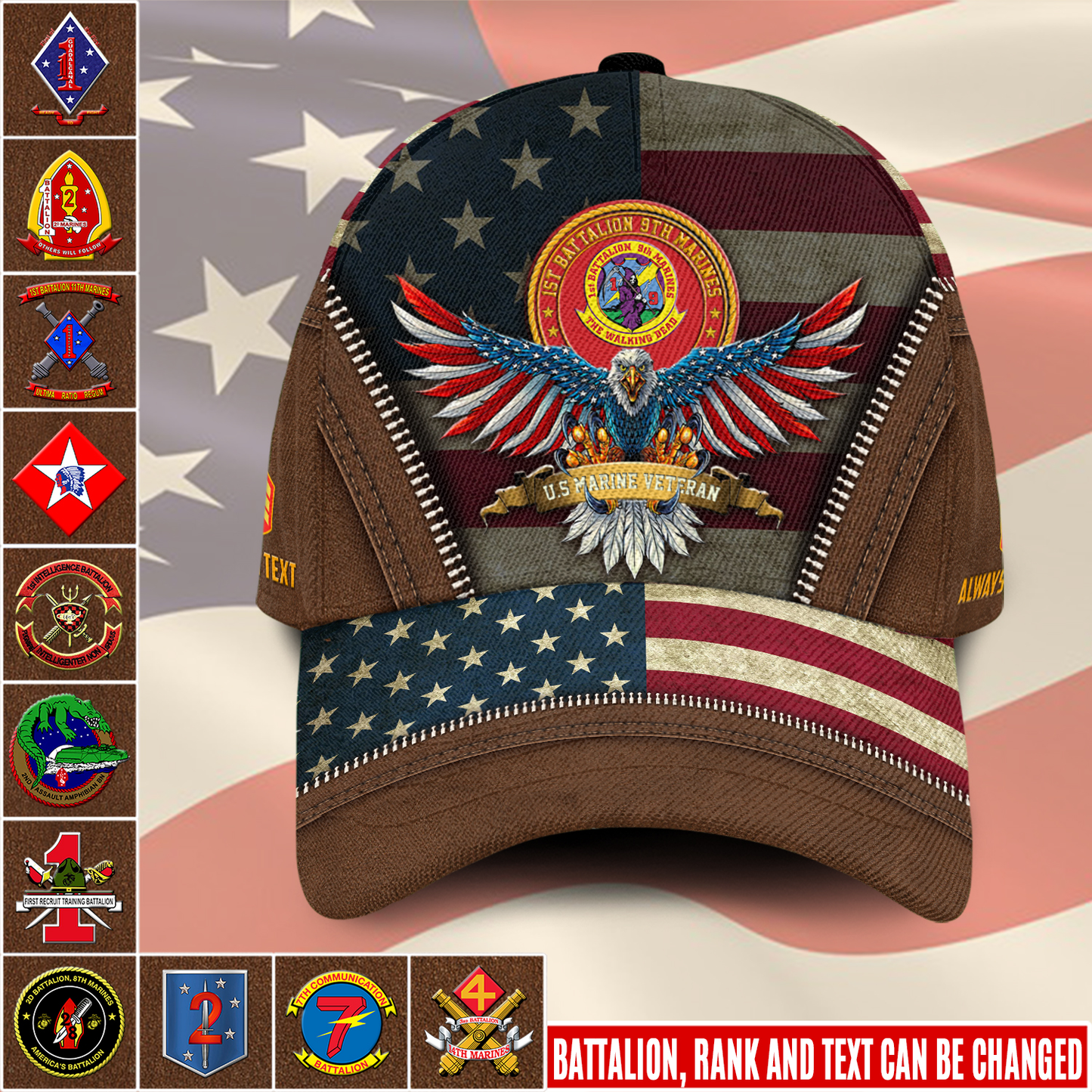 US Military – Marine Battalion All Over Print Cap