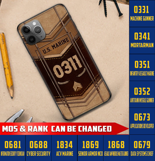 Personalized US Military - Marine MOS Phone Case Printed