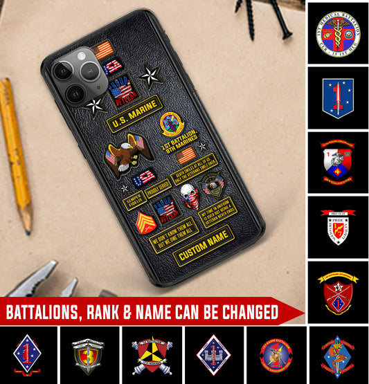 Personalized US Military - Marine Battalion Phone Case Printed