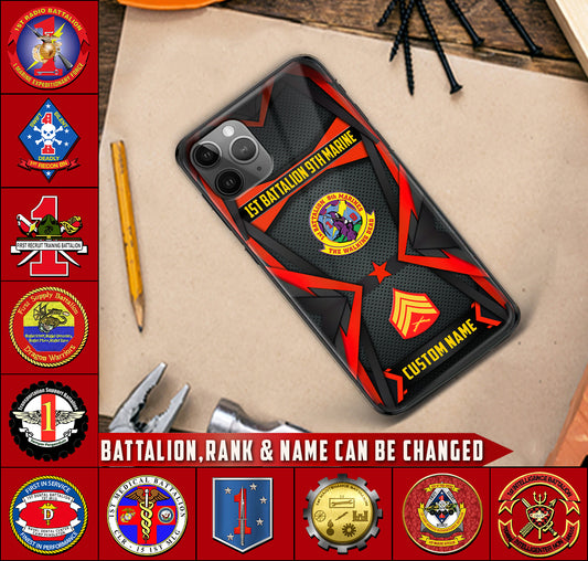 Personalized US Military - Marine Battalion Phone Case Printed