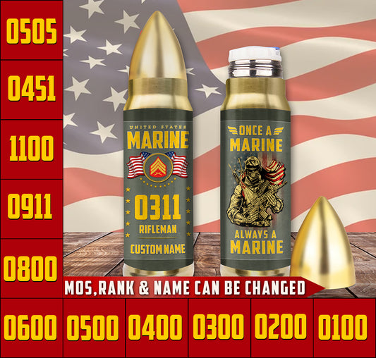 US Military – Marine MOS – Bullet Tumbler