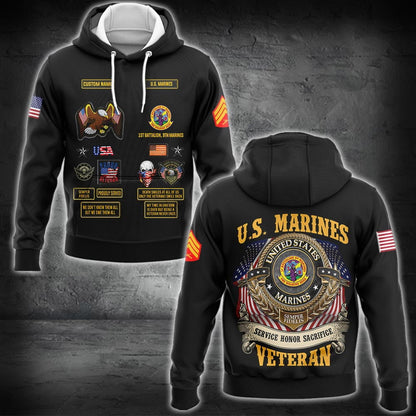 US Military – Marine Battalion All Over Print Hoodie