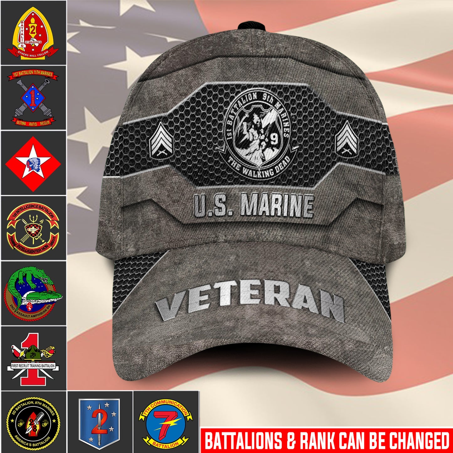 US Military – Marine Battalion All Over Print Cap