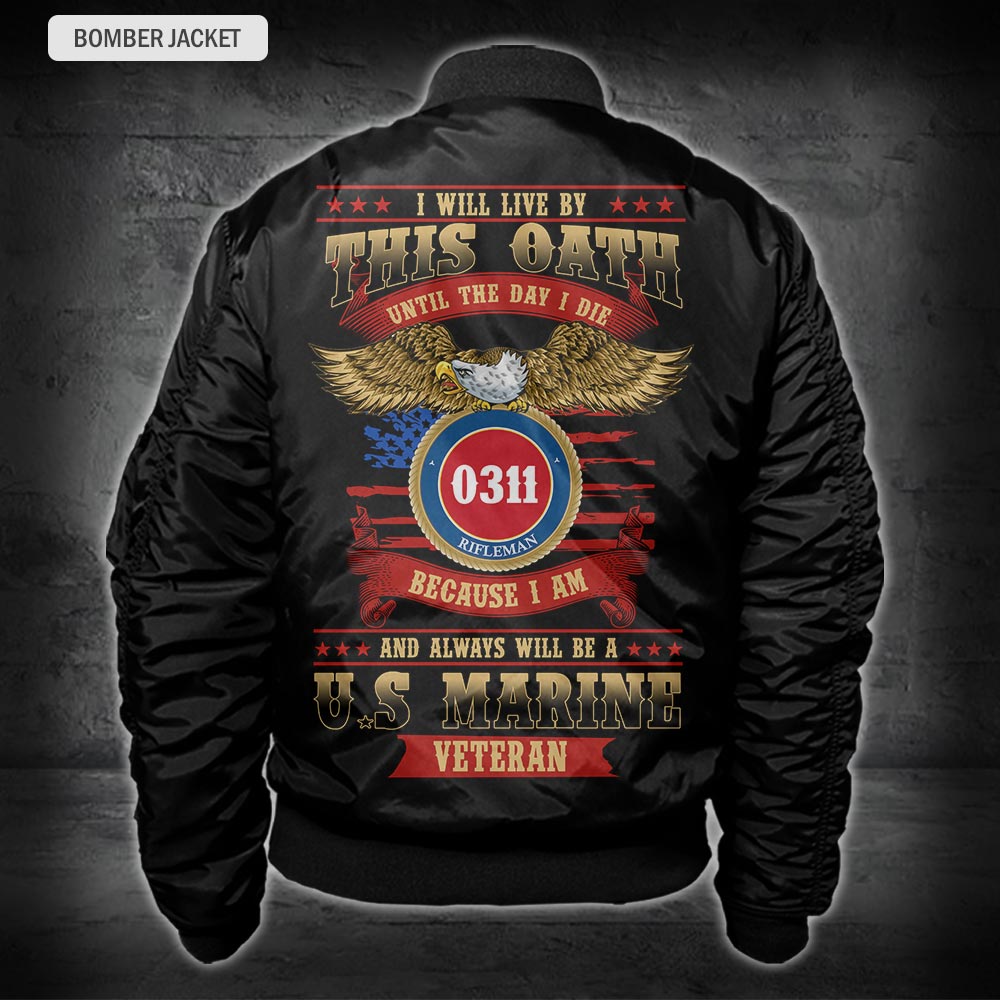 US Military – Marine MOS All Over Print Bomber Jacket