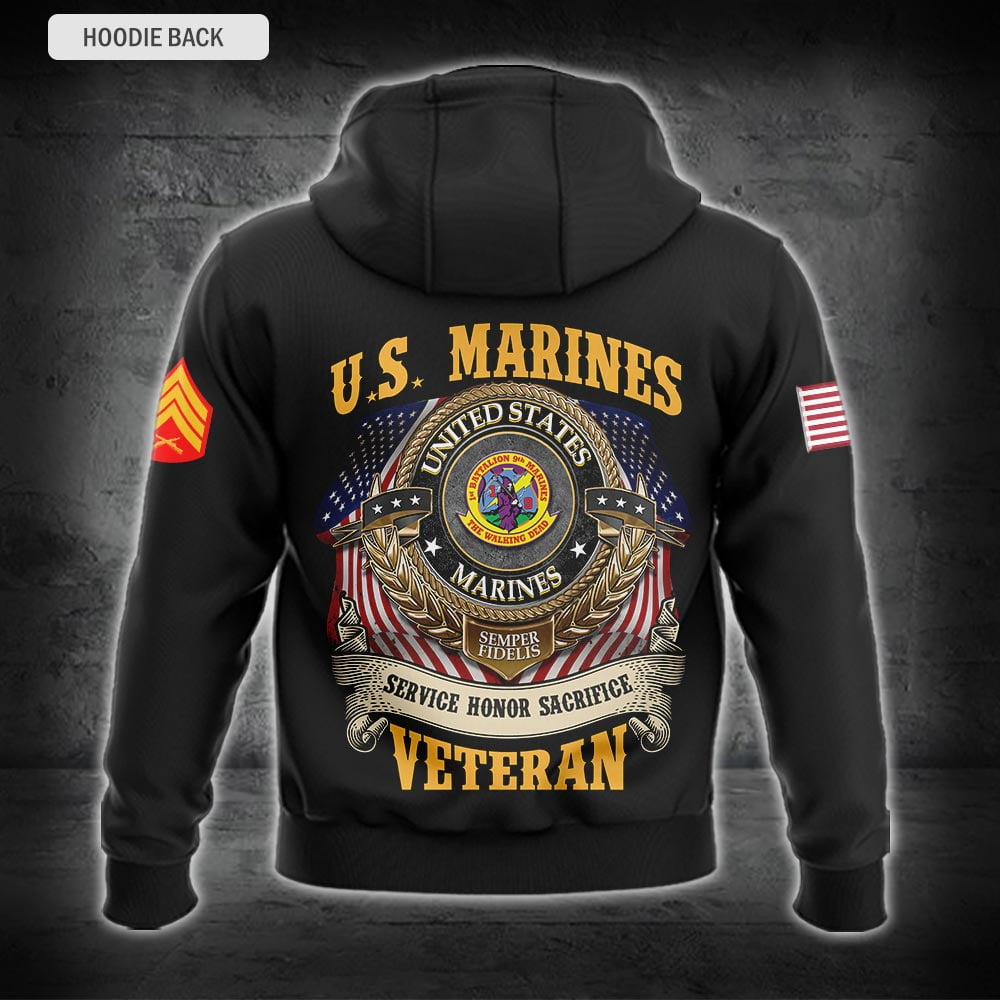 US Military – Marine Battalion All Over Print Hoodie