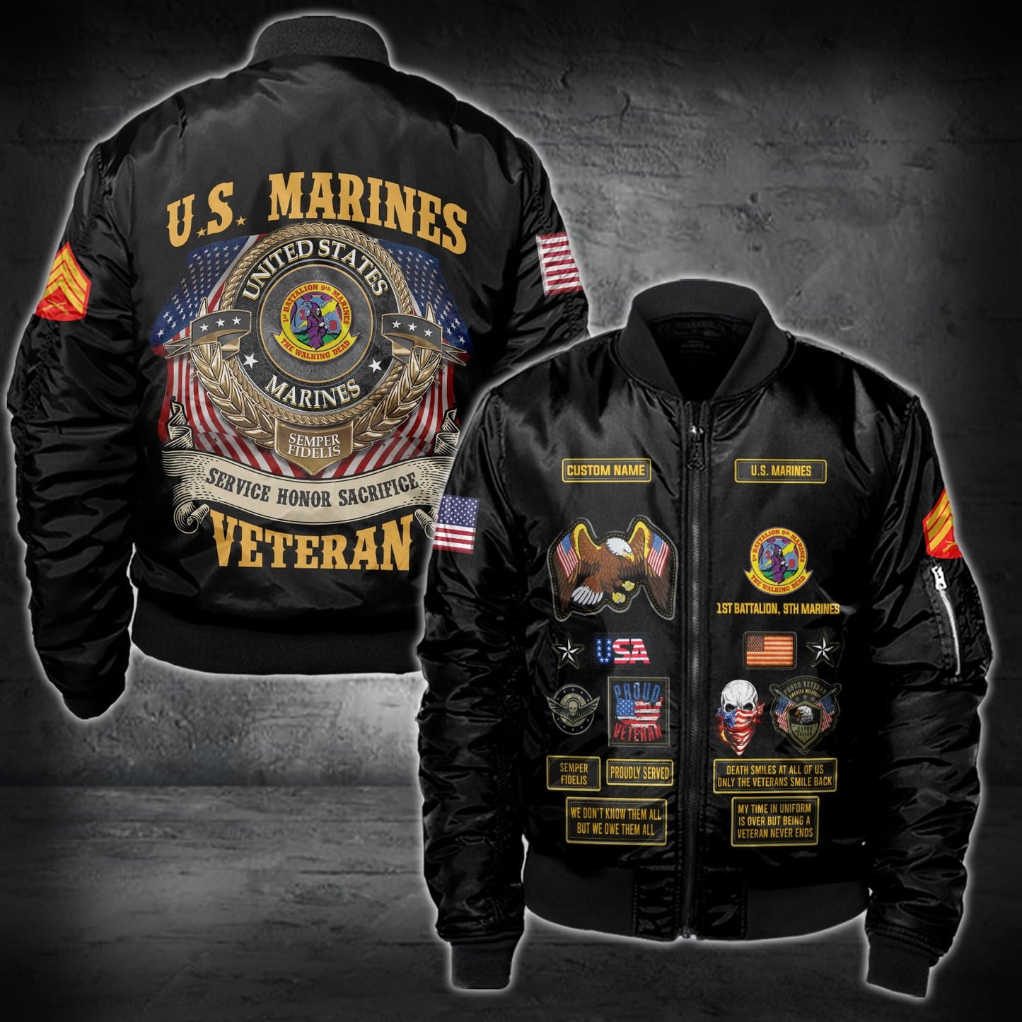 US Military – Marine Battalion All Over Print Hoodie