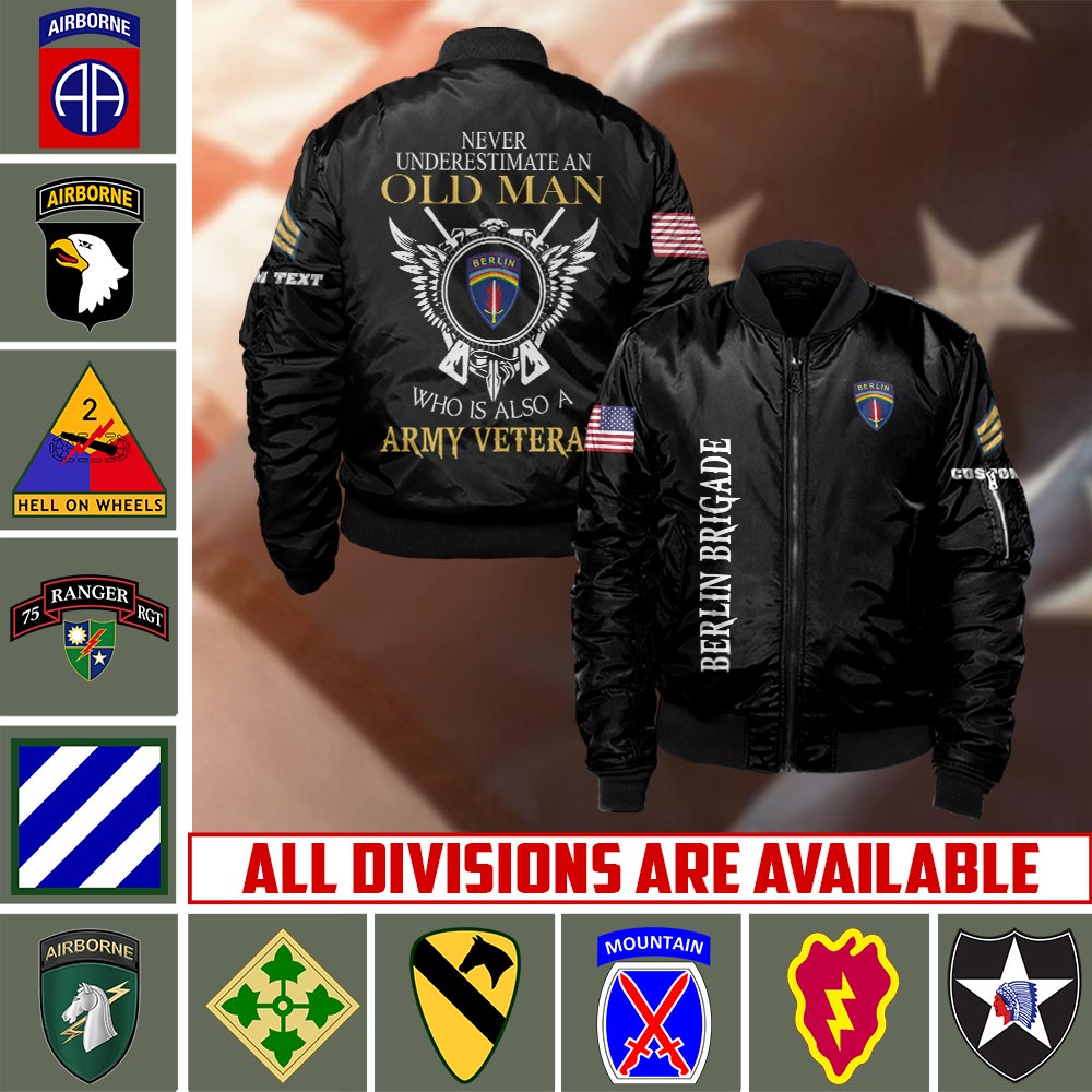 US Military – Army Division All Over Print Bomber Jacket