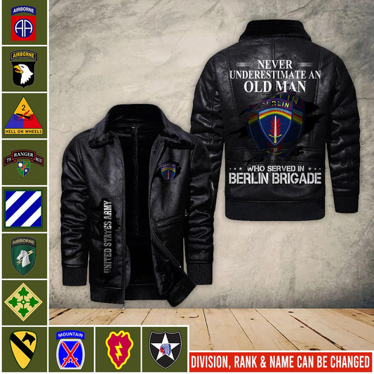 US Militär - Army Division - Lederjacke für Veteranen 