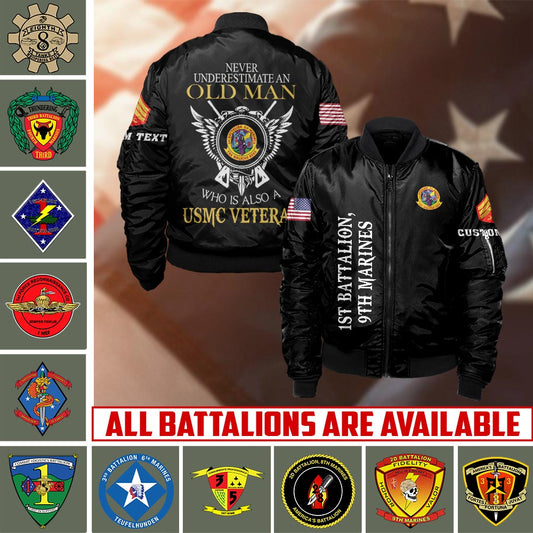 US Militär – Bomberjacke mit Allover-Print des Marinebataillons