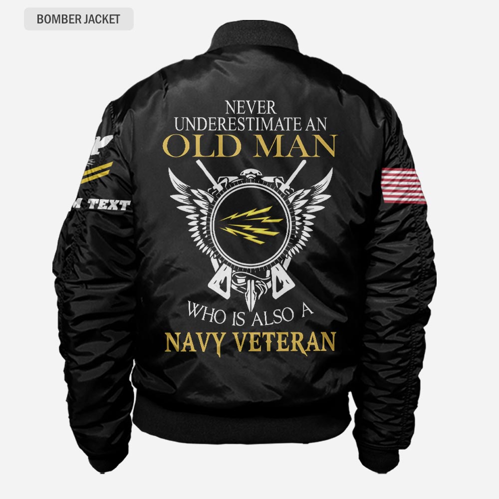 US Militär – Navy Rating Bomberjacke mit Allover-Print