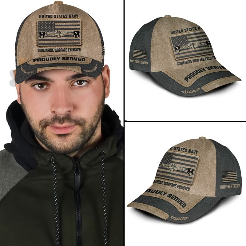 Casquette avec imprimé intégral et badge de la marine de l'armée américaine