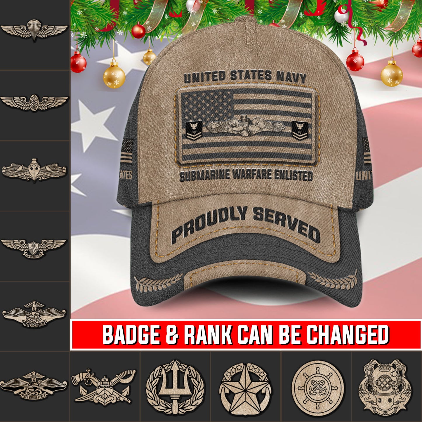 US Military – Navy Badge All Over Print Cap