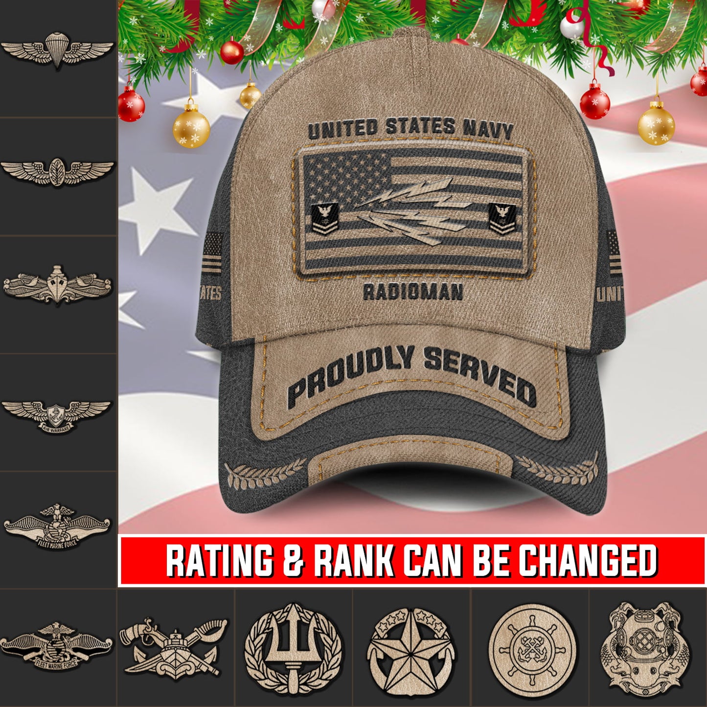 US Military – Navy Rating All Over Print Cap