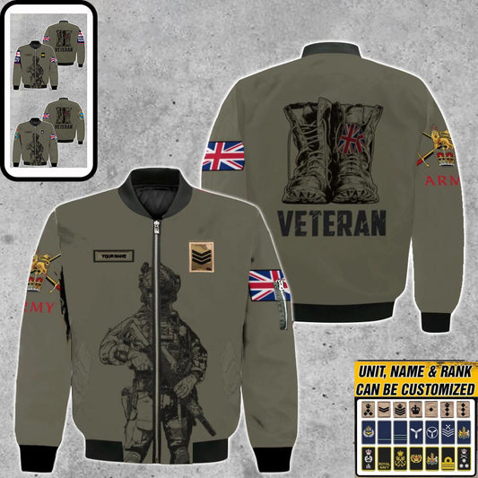 Personalized UK Solider/ Veteran Camo With Name And Rank Bomber Jacket 3D Printed - 1677628801