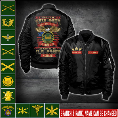 US Militär – Army Branch Bomberjacke mit Allover-Print