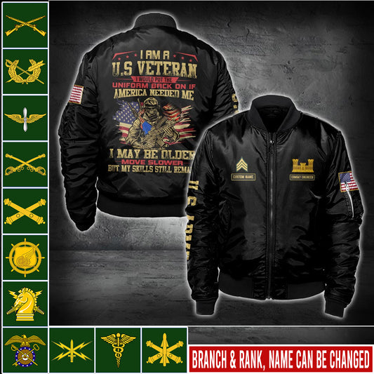 US Militär – Army Branch Bomberjacke mit Allover-Print