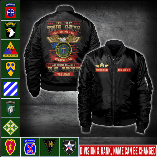 US Militär – Bomberjacke mit Allover-Print der Army Division