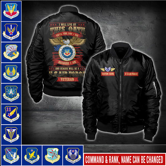 Veste bomber à imprimé intégral de l'armée américaine - Air Force Command