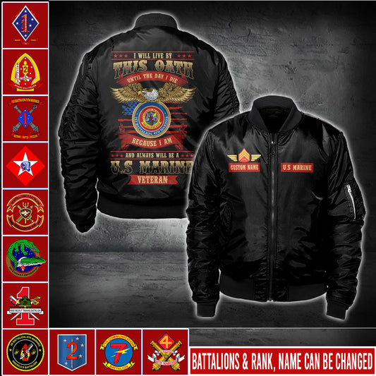 US Military – Marine Battalion All Over Print Bomber Jacket