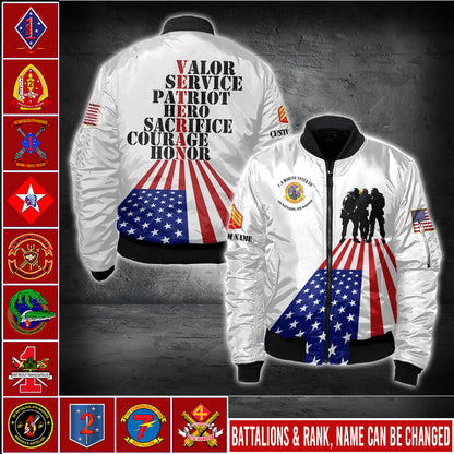 US Military – Marine Battalion All Over Print Bomber Jacket